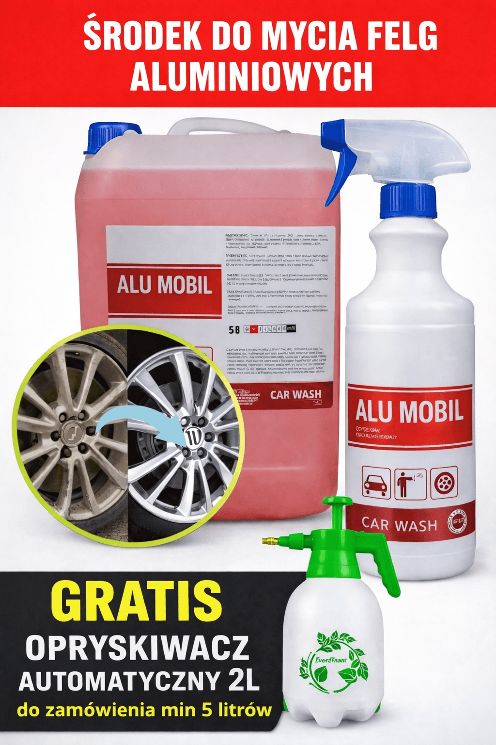 Czyste felgi bez wysiłku — koncentrat 1:5
